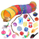 Conjunto de acessórios para interação de gatos ,túnel e brinquedos para animais de estimação.