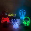 Lâmpada noturna 3D Gamer ( Vários temas)