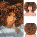 Cabelo curto Afro Kinky Curly com franja para (Você sempre única e estilosa) Multicolors