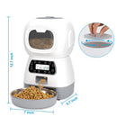 Robô dispensador automático para cães e gatos  3,5 litros comedouro bebedouro de 2 Litros(Gravação de voz)