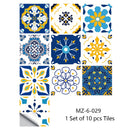 Adesivos estilosos padrão retro, superfície de azulejos, para banheiro,cozinha e decoração de casa no geral (10pcs)