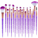 Conjunto de pincéis de maquiagem com 20 unidades (Várias cores vibrantes)