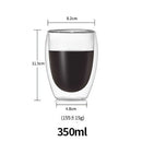 Copo de vidro duplo parede resistente ao calor, JANKNG (Copo de café e cerveja resistente)