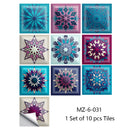 Adesivos estilosos padrão retro, superfície de azulejos, para banheiro,cozinha e decoração de casa no geral (10pcs)