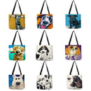 Bolsa reutilizável, casual, para armanezamento de compras, bolsa  personalizadas com estampas de  cachorros