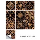 Adesivos estilosos padrão retro, superfície de azulejos, para banheiro,cozinha e decoração de casa no geral (10pcs)