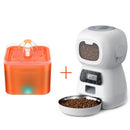 Robô dispensador automático para cães e gatos  3,5 litros comedouro bebedouro de 2 Litros(Gravação de voz)