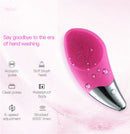 Mini escova de limpeza facial elétrica ultra-sônica ( Limpador facial de silicone para limpeza de poros profundos)