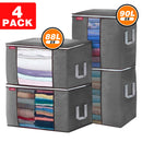 Bolsa organizacional de armazenamento de roupa(90L ,ótima capacidade/ 4 unidades)