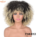 Cabelo curto Afro Kinky Curly com franja para (Você sempre única e estilosa) Multicolors