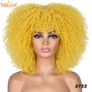 Cabelo curto Afro Kinky Curly com franja para (Você sempre única e estilosa) Multicolors