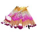 Conjunto de pincéis de maquiagem com 20 unidades (Várias cores vibrantes)