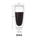 Copo de vidro duplo parede resistente ao calor, JANKNG (Copo de café e cerveja resistente)