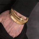 Pulseira masculina de luxo com coroa real romana de aço inoxidável