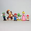 Super Mario Bros PVC Action Figure( Brinquedo e item de colecionador/6 unidades  3-7 cm )