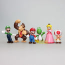 Super Mario Bros PVC Action Figure( Brinquedo e item de colecionador/6 unidades  3-7 cm )