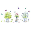 Adesivos de parede criativos, para casa e cozinha(Tema de flores,suculentas,bonsai em vaso)