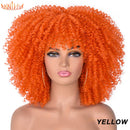 Cabelo curto Afro Kinky Curly com franja para (Você sempre única e estilosa) Multicolors