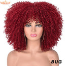 Cabelo curto Afro Kinky Curly com franja para (Você sempre única e estilosa) Multicolors