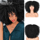 Cabelo curto Afro Kinky Curly com franja para (Você sempre única e estilosa) Multicolors