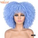 Cabelo curto Afro Kinky Curly com franja para (Você sempre única e estilosa) Multicolors