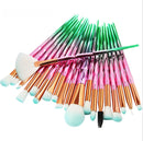 Conjunto de pincéis de maquiagem com 20 unidades (Várias cores vibrantes)