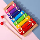 Xilofone Montessori Brinquedo Educacional de Madeira de Oito Notas Musicais