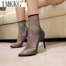 Bota moderna Bootlux, 2 modelos cano longo e curto estilo strass gladiador