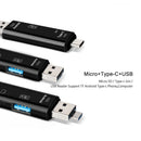 Leitor de cartão de memória adaptador (5 em 1 multifuncional usb 2.0 tipo c/usb/micro usb/tf/sd)