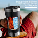 Copo Térmico 473ml Com Tampa E Abridor Inox Para Cerveja Quente e Gelado