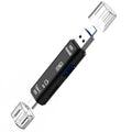Leitor de cartão de memória adaptador (5 em 1 multifuncional usb 2.0 tipo c/usb/micro usb/tf/sd)
